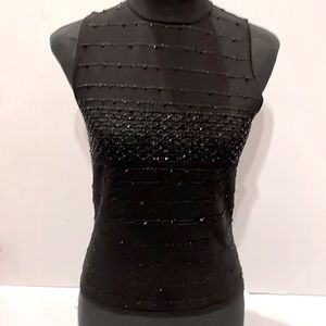 RuBY CHO Womens Mock Neck Sleevless Beaded Sweater / Cocktail  women size Small